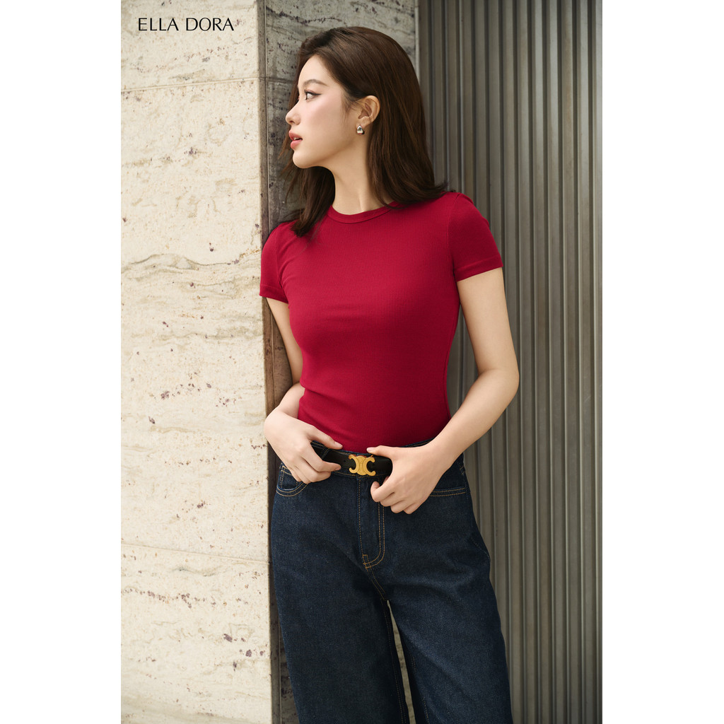 Áo thun nữ ELLA DORA baby tee form ôm nhẹ tôn dáng phong cách trẻ trung thanh lịch 5 màu [AT24]