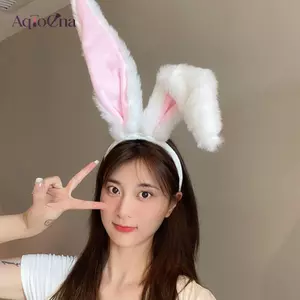 AqToCna Cô Gái Dễ Thương Sang Trọng Dài Tai Thỏ Tóc Cosplay Phụ Kiện Tóc AqToCna