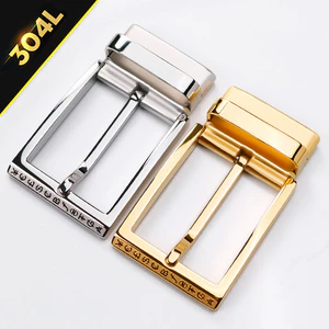 Khóa thắt lưng kim loại không gỉ 00516 | Chế tạo từ thép không gỉ | Không bị ăn mòn gỉ sét | Chiều rộng trong 35mm | Kiểu dáng thời trang dễ phối đồ | Khóa thắt lưng kim loại đục lỗ đa năng