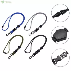 Dây ID YOLOGO, Dây buộc huy hiệu có thể điều chỉnh màu trơn, Vòng cổ kim loại Polyester Móc khóa nam nữ