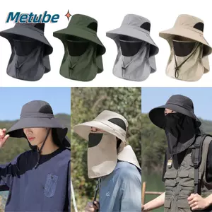 Mũ che nắng METUBE, Mũ câu cá che mặt giải trí, che mặt đa năng Mũ chống côn trùng lớn toàn diện Mũ chống côn trùng mùa hè