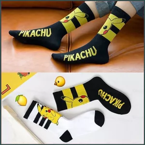 YT4 Pokemon Pikachu Tất Hoạt Hình Đến Mắt Cá Chân Tất Nam Nữ Unisex Giải Trí Thường Ngày