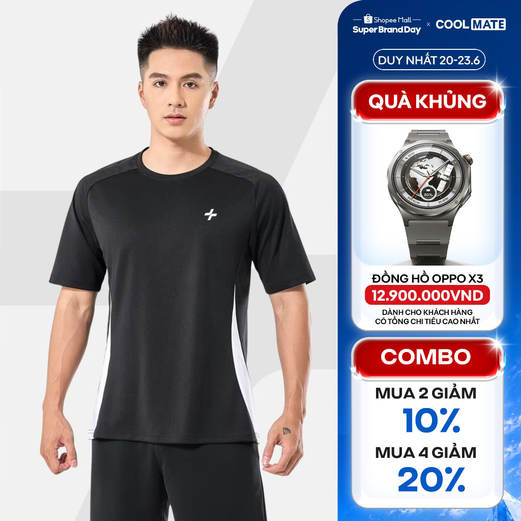 [MUA 4 GIẢM 20%]Áo thun Tshirt thể thao nam pickleball tennis Promax Sideflow cổ tròn co giãn thoáng khí Coolmate