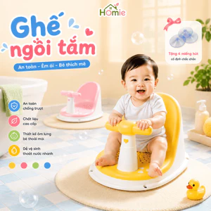 Ghế Ngồi Tắm Chống Trượt Cho Bé HOMIE, Ghế Tập Ngồi Cho Bé An Toàn, Tiện Lợi Có Tựa Lưng Chống Ngã