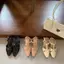 T TT Sandal Nữ T-Strap Rỗng Ngón Chân Vuông Dày Gót Sang Trọng Nửa Dép Dây Đeo Sau Giày Đơn