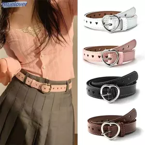 Bluelover Nữ Da PU Rỗng Ra Trái Tim Yêu Nữ Thắt Lưng Quần Pin Bule Da Nữ Vintage Thắt Lưng Mới