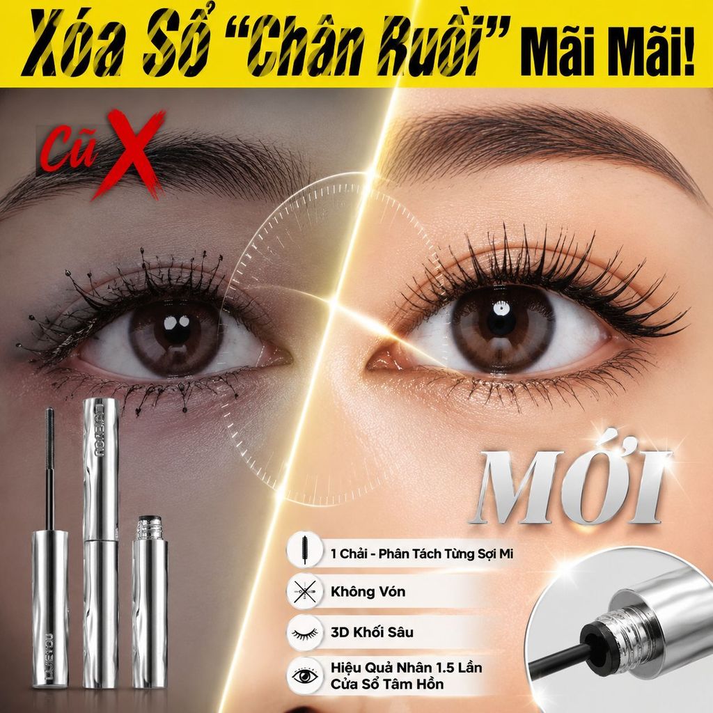 🔥Giá sốc🔥Dày mi bền đẹp Mascara chuốt cong | Không lem không trôi Mascara chống nước | Dài mi vút cong Mascara mi dà