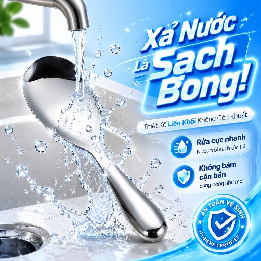 ⚡Ship Nhanh⚡Muỗng cơm inox 316 chống dính | Muỗng xới cơm lớn chống dính bếp | Muỗng lọc dầu hiệu quả chống dính