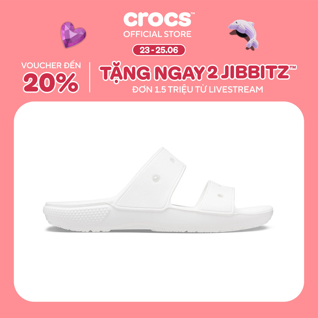 Dép Xăng Đan Unisex Crocs Classic - White - 206761-100