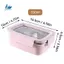 Hộp cơm trưa Bento di động dành cho học sinh Hộp đựng kín chia bằng thép không gỉ 304 có nắp có thể tháo rời Dung tích lớn Hồng-530ml
