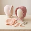 Mũ beanie trẻ sơ sinh NKSFX, Dây đeo cằm 100% Cotton Muslin Baby Bonnet, Vintage Mềm Ruffle Gạc thoáng khí Mũ bé gái Bé trai Mùa hè Thu