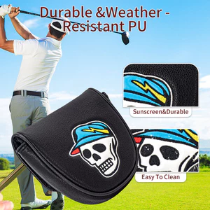 Golf Putter Cover Hợp Thời Trang Đầu Lâu Thêu Bóng Đầu Bao Giữa Chèn Câu Lạc Bộ Unisex Câu Lạc Bộ Bảo Vệ