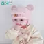 GHX Dễ Thương Mùa Đông Ấm Áp Trẻ Em Bé Gái Bé Trai Mũ Lông Cừu Len Viền Mũ Có Bóng Len Chắc Chắn Mũ Bảo Vệ Tai Mềm Mại Sơ Sinh Bonnet VN