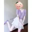 Tím Băng Lụa Dệt Kim Ngắn Tay Cổ Chữ V Áo Thun Nữ Mỏng Dopamine Ngắn Phong Cách Phương Tây Thẻ Eo Top 6.23