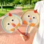 THEGIRL8B Quạt Đuôi Mèo, Quạt Dệt Tay Hoạt Hình Dễ Thương, Quà Tặng Di Động Chim Cánh Cụt Tự Nhiên Mùa Hè Quạt Làm Mát Trang Trí Nhà Cửa