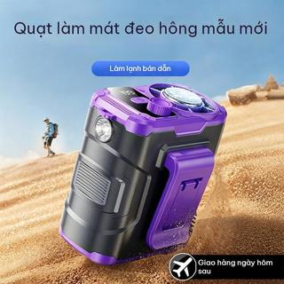 Quạt Đeo Lưng Q2 Pro - 199 Độ Gió Mạnh, Làm Mát Bằng Nửa Dẫn, Đèn LED Sáng, Siêu Nhẹ 300g, Đeo Eo/Cổ/Lưng/Treo Bàn!