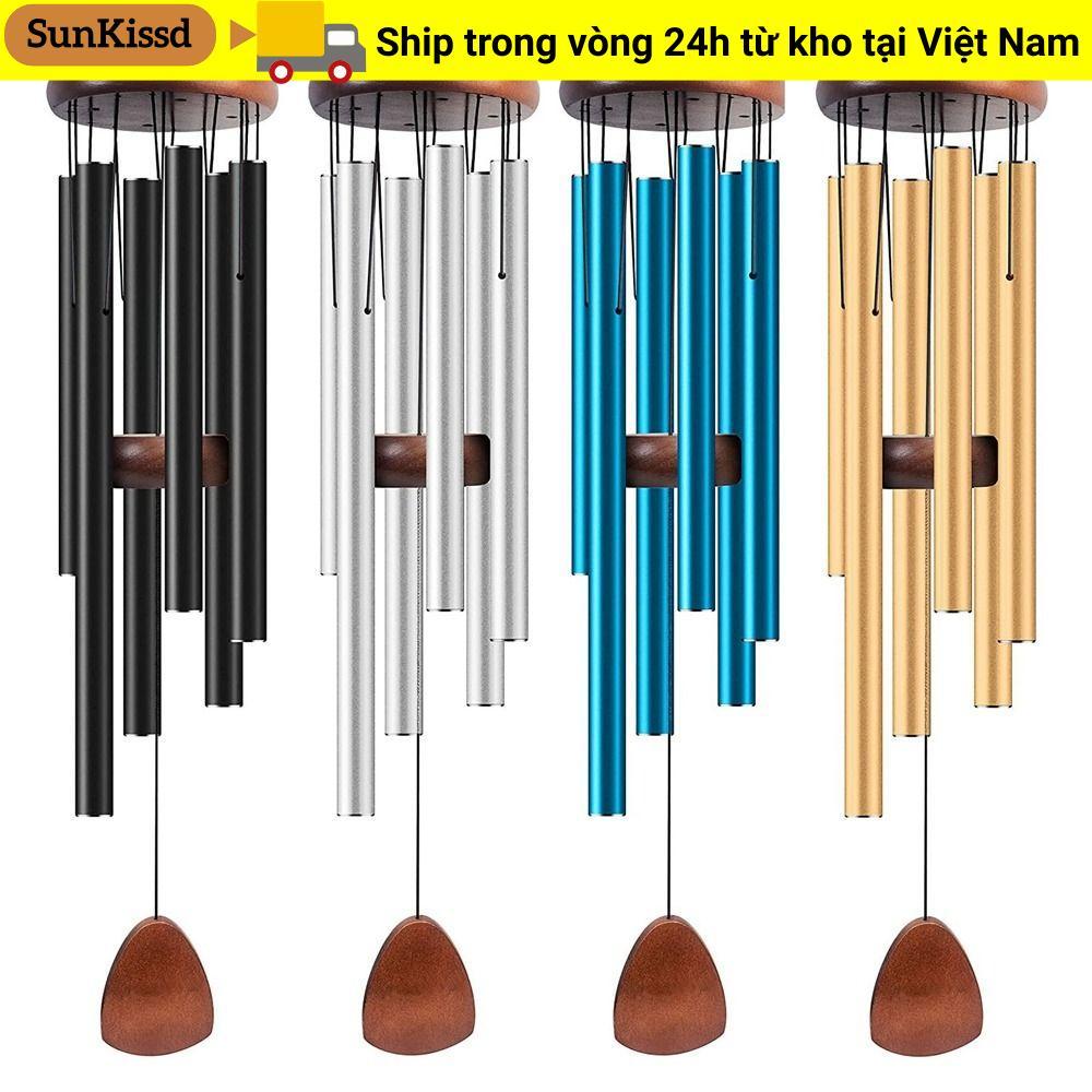 SUNKISSD Nhôm Chuông Gió, 6 Thanh Nhôm Kim Loại Ống Windchime, Lớn Zen Khí Quyển 26 / 32 / 37 Inch Chuông Gió Sân hiên