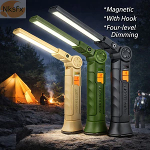 Đèn pin NKSFX, Đèn làm việc có thể sạc lại chống nước, Đèn LED chuyên nghiệp có nam châm & móc Đèn tìm kiếm cầm tay mạnh để làm việc ban đêm Cắm trại ngoài trời