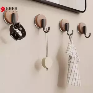 Móc cửa gỗ óc chó Móc treo tường chắc chắn Không khoan Quần áo Móc dính VN