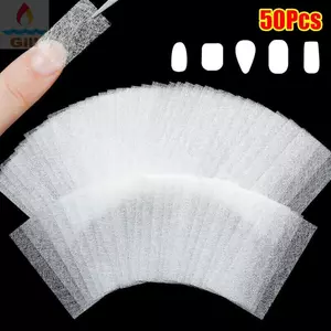 GILL 50 Cái Dạng Bọc, Acrylic UV Gel Pháp Lụa Sợi Thủy Tinh Móng Tay Nối Dài, 8x4cm Không Dệt Làm Móng Tay Xây Dựng Giấy Sợi Thủy Tinh