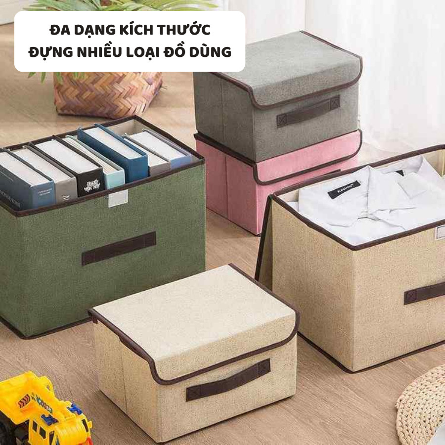 Hộp Vải Đựng Đồ Đa Năng Có Nắp ENODA HOME, Thùng Đựng Quần Áo Gấp Gọn Bằng Vải Cứng Cáp HV005