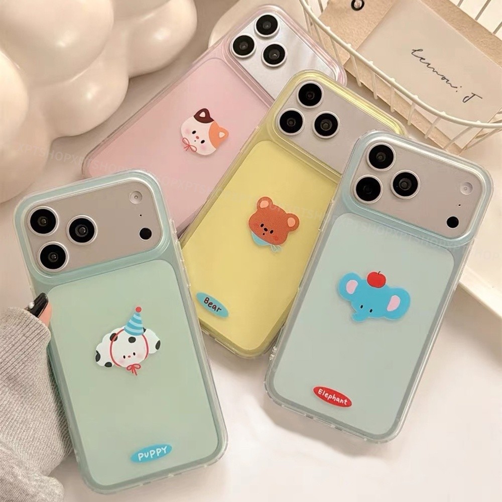 Ốp điện thoại mờ hình động vật hoạt hình Jelly cho iPhone 17 Pro Max 16 15 Pro Max Vỏ bảo vệ chống sốc