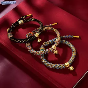 Bluelover Tay Dệt Vòng Tay Nhiều Màu Sắc Chủ Đề Tốt Luy Quyến Rũ Dây Vòng Tay Có Chuông Nữ Lắc Tay Mới