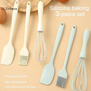 Gcdhome 3 Bộ Nướng Bánh Thực Phẩm Silicon Chịu Nhiệt Kem Cạp Trứng Đánh Mỡ Bàn Chải Nhà Bếp Bánh Nướng Dụng Cụ HOT