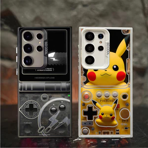Ốp điện thoại cứng mờ siêu nhỏ "Thiết kế máy chơi Game Pikachu" ‌Dành Cho Samsung S26 Ultra S25 S24 Ultra S25FE S23 Ultra A56 A17S24 + S23 FE S22U S20FE S21 Chống Sốc Samsung Cover