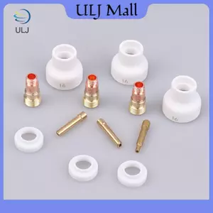 Hàn TIG ULJ 4 Cái #16 1.6 / 2.4 / 3.2mm Vòi phun gốm trắng Alumina Cup Kit Torches WP17 18 26 Stubby Collets Body Gas Lens Set.