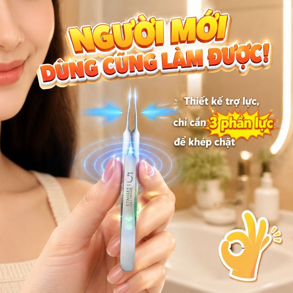 🔥Giá sốc🔥Nhíp gắp mụn đầu đen inox không gỉ|Nhíp lấy mụn bằng inox cao cấp|Dụng cụ vệ sinh mụn spa chuyên dụng
