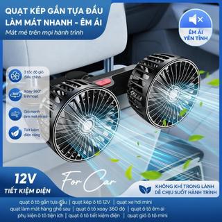 Quạt Lạnh USB Cho Xe Hơi Đầu Đôi – 3 Cấp Độ Gió, Xoay 360°, Quạt Giải Nhiệt Sau Ghế, Dùng Cho Ô Tô & Gia Đình
