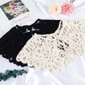 < Honeyba > Khăn choàng O-Ne Búp bê cổ giả Áo sơ mi nữ rỗng móc ren cổ có thể tháo rời đẹp