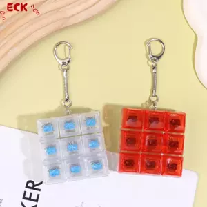 ECK 9 Phím Ngón Tay Bàn Phím Mũ Giảm Căng Thẳng Đồ Chơi Nút Keycap Móc Khóa Bàn Phím Cơ Nút Giảm Căng Thẳng Đồ Chơi HOT