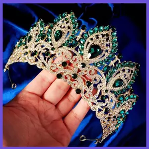 MERIGGIARE Vương Miện Nữ Hoàng, Mũ Sang Trọng Công Chúa Cưới Tiara, Chất Lượng Cao Thanh Lịch Lớn Diadem Công Chúa Vương Miện Phụ Kiện Tóc