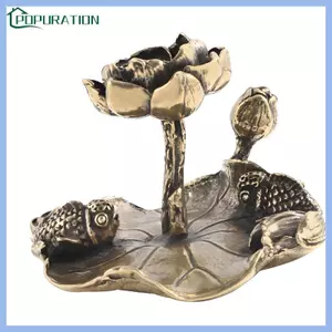 POP Brasses Hương Dính Đứng Đôi Cá Sen Thiết Kế Thu Nhỏ Lư Hương Trang Trí Cho Gia Đình Để Bàn Kệ Nghệ Thuật Cult