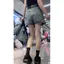 Quần short Denim mỏng mùa hè cỡ lớn eo cao ôm hơn Quần váy chữ a
