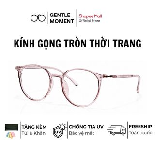 Gọng kính tròn nữ GENTLE MOMENT gọng nhựa dẻo cao cấp chống ánh sáng xanh chống tia UV thời trang GMK827