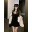 Váy chữ A cổ đen kiểu Pháp mùa xuân mùa hè Váy ôm eo hẹp Váy mong muốn thuần khiết Hot Girl Suit Hẹn hò bên trong Đi lại Tất cả @