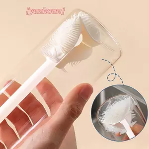Bàn chải làm sạch cốc Tay cầm dài Làm sạch chai sữa Silicone Cốc thủy tinh Chất tẩy rửa gia dụng Cốc cà phê Cốc trà Bàn chải