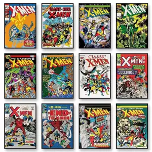 X-Men Siêu Anh Hùng retro Truyện Tranh Poster Không Khung Tranh Canvas Bắc Âu Tường Phòng Khách Trang Trí Nhà