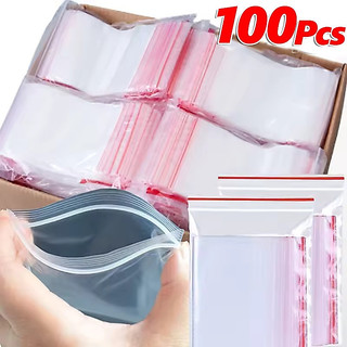 100 Chiếc Túi Nhựa Kín Dây Kéo Nhỏ - Túi Bảo Quản Trong Suốt Có Thể Đóng Lại - Để Đóng Gói Thực Phẩm Trang Sức Nhỏ