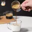 70 / 75ml Cốc đo thủy tinh vòi đôi thủy tinh Espresso Tay cầm chịu nhiệt Cân trong suốt Cân cà phê sữa Bình ELWW