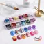 DWEL Nail Art Sequins, 12 Lưới Laser Sáng Bóng Móng Tay Lấp Lánh Mảnh, Hình Vuông Hình Chữ Nhật Hình Ba Chiều Trang Trí Móng Tay Phụ Kiện DIY Trang Trí