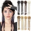 PYCOU Messy Bun Đuôi Ngựa, Miếng Tóc Xoăn Họa Tiết Lộ 24 Inch, Lông Tơ Y2K Phong Cách Braid Co Giãn Scrunchy Dây Bện Tóc Bun Sử Dụng Tiệc