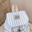 Ba lô sinh viên PYCOU, Ba lô đóng nắp Nylon dây rút sọc, Đơn giản nhẹ dung tích lớn Du lịch đa chức năng Daypack Teen Girl