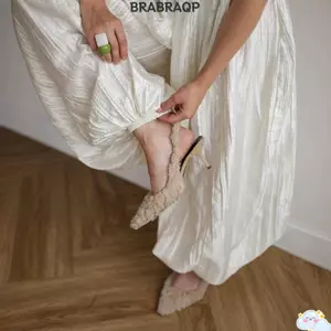 Quần Hậu Cung Nữ BRABRAA, Quần Đèn Lồng Co Giãn Eo Rời Phù Hợp Với, Phong Cách Lười Xếp Ly Bloomers Quần Baggy Dài Thanh Lịch Kỳ Nghỉ Đi Bộ Thành Phố