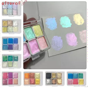 AFTEROF 1 Cái Bộ Sắc Tố, Ngọc Trai Kim Loại Để Vẽ Móng Tay Sơn Màu Nước Chắc Chắn, 6 Màu 1ml Học Sinh Đồ Dùng Nghệ Thuật Bảng Màu Di Động