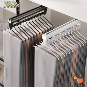 NOTE1 Treo có thể mở rộng, Thanh lưu trữ quần áo hợp kim nhôm có thể mở rộng, tiện lợi đa chức năng có thể điều chỉnh tiết kiệm không gian Đường ray quần áo hàng ngày
