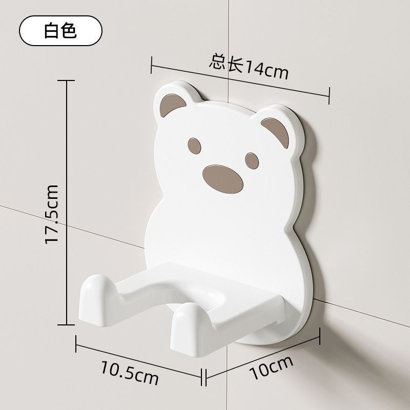 Giá treo máy sấy tóc gắn tường hình gấu bằng nhựa ABS 14x10x17.5cm
